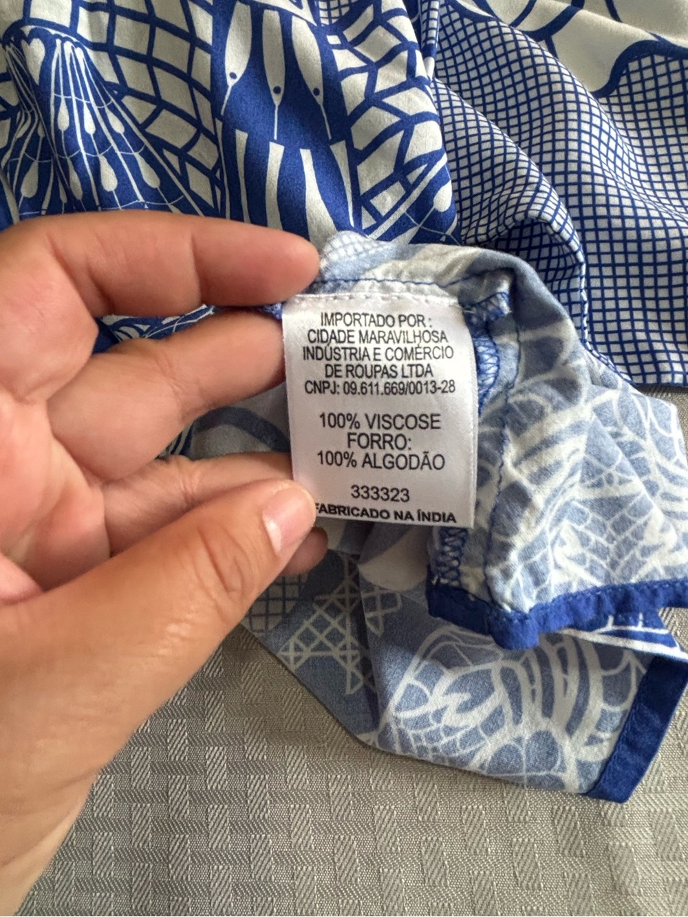🦋 FARM Rio Blue & White Palm Print Caftan Dress 100% Viscose - Picture 10 of 11
